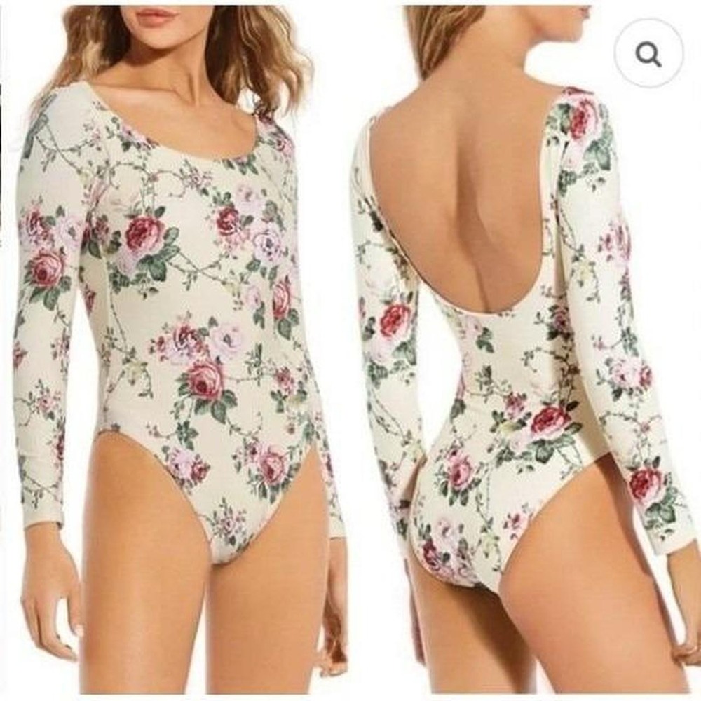 138. Antonio Melani Bungalow Miraflores Floral Long Sleeve One-Piece Swimsuit